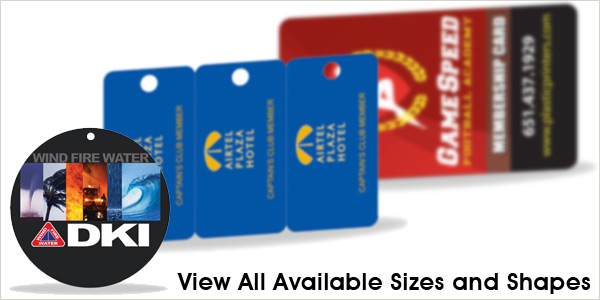View all Plastic Key Tag Printing Shapes and Sizes