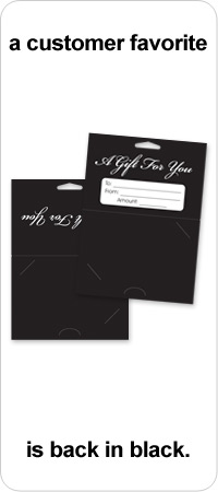 Gift Card Backers, Now Available in BLACK!