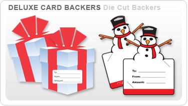 Pre Printed Die Cut Gift Card Backer Store