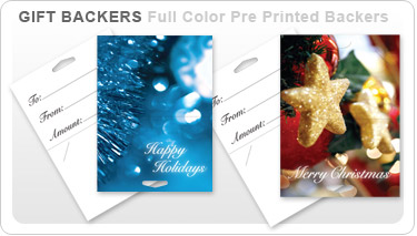 Pre Printed Premium Full Color Gift Card Backers